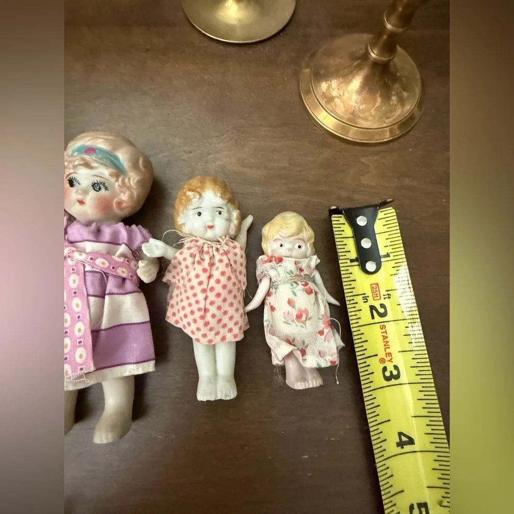 Set of 5 Frozen Charlotte porcelain bisque dolls Antique - Picture 9 of 11